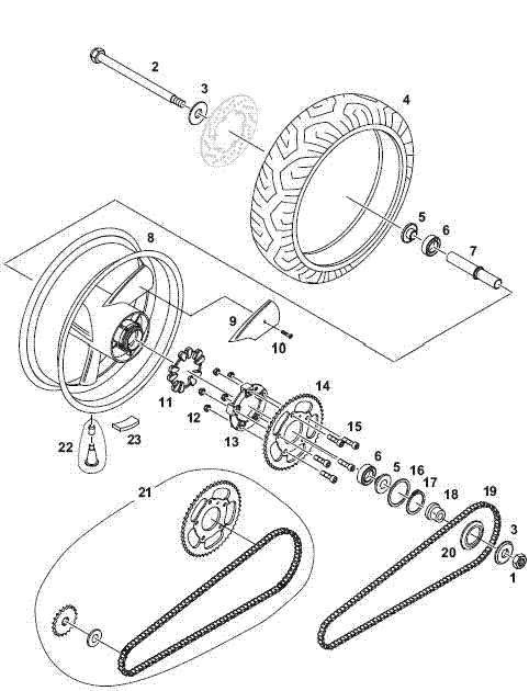 Hinterrad / Kette RT ALU